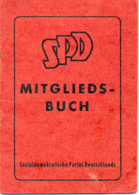 1945 - Mitgliedsbuch der SPD für die wieder 1945 zugelassene Partei